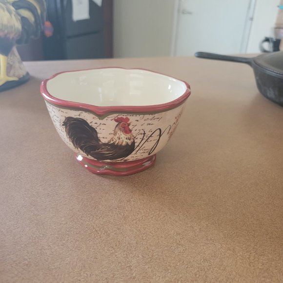 Discontinued Tuscan Rooster Ice Cream Bowls Set of 3 - Picture 5 of 8